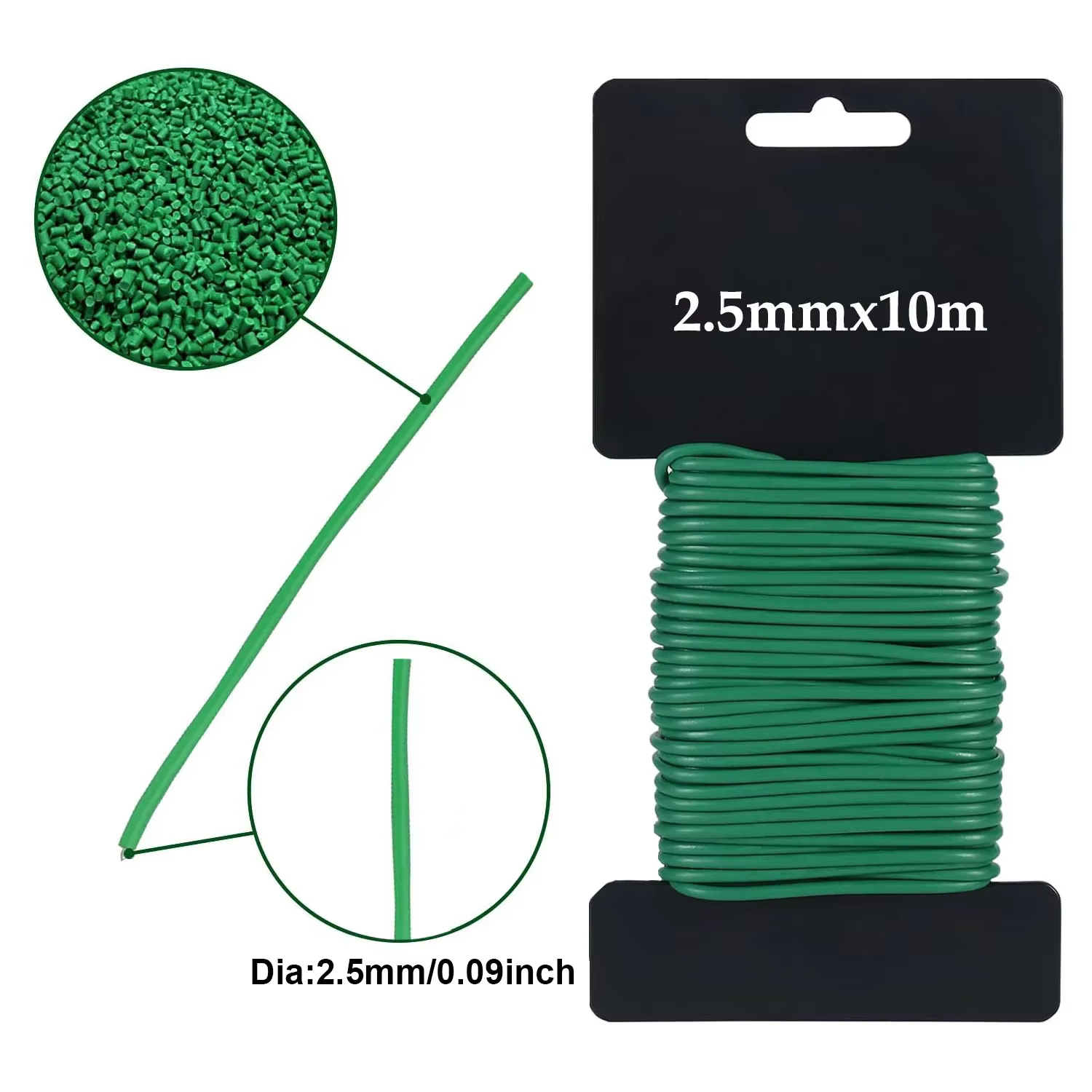Attache de Support pour plantes réutilisable de 5/8/10m, revêtement en caoutchouc de fil d'acier, fo
