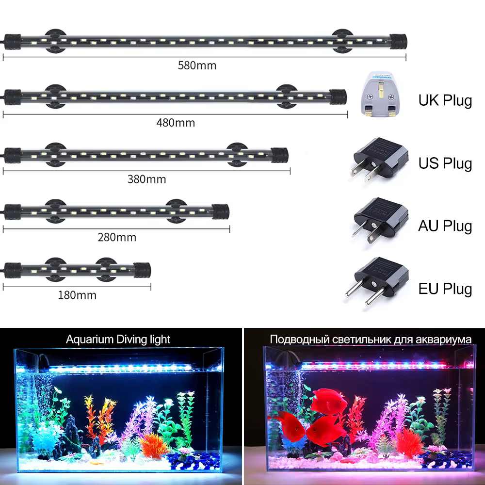 90-260V lumière d'aquarium LED étanche Aquarium pince lumière sous-marine décor éclairage lampe Subm