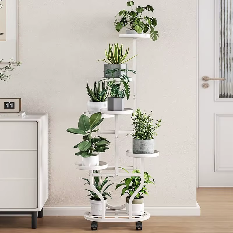 Support pour plantes, étagère de rangement pour roues de fleurs, étagère à fleurs à 9 niveaux, prése