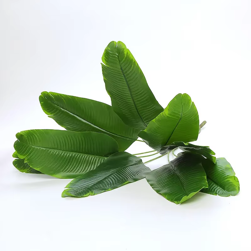 Feuilles de bananes artificielles, plantes en plastique vertes, décoration de maison, petit arbre ar