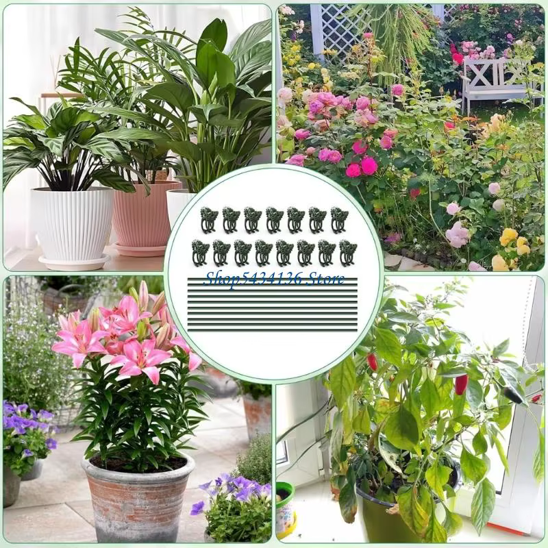 H7ED bâton Support plante Flexible réglable pour plante en pot jardinage intérieur extérieur piquet 