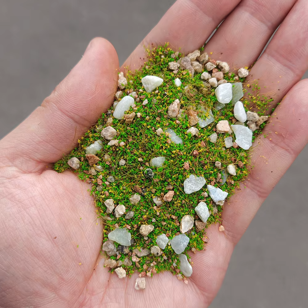10G/30G Miniature herbe poudre mauvaises herbes sol mélange pierre modèle plante artificielle bricol