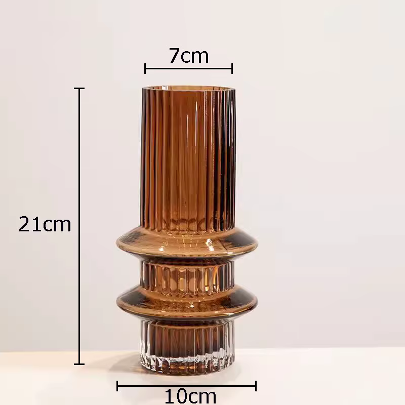 Vase en verre d'ambre en forme de tour hydroponique, pots de fleurs créatifs, décoration de bureau d