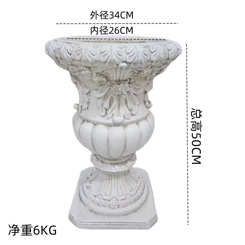 Pot de fleur en Relief de Style européen, haut de gamme, balcon, jardin, cour, décoration de maison,