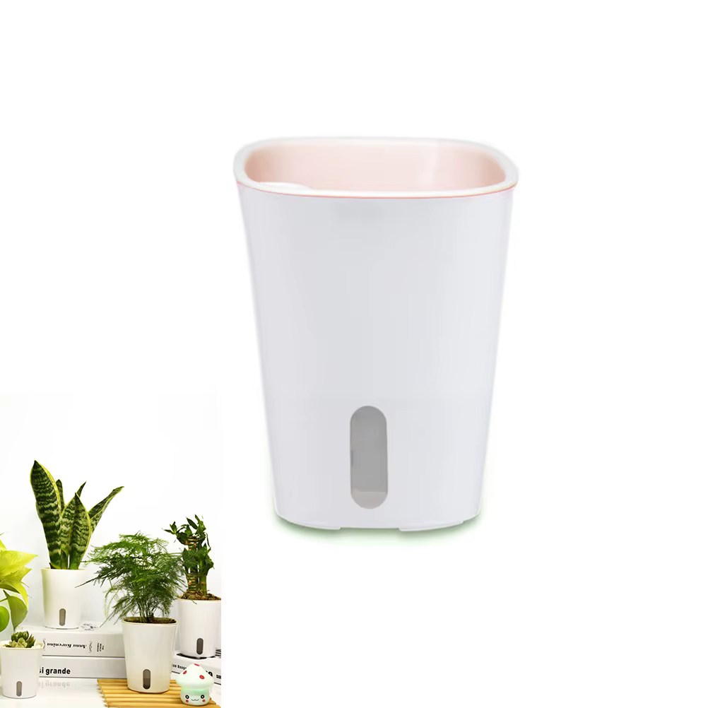 Jardinière auto-arrosante 23 cm, pot de fleurs en plastique blanc, jardinière d'intérieur, système d