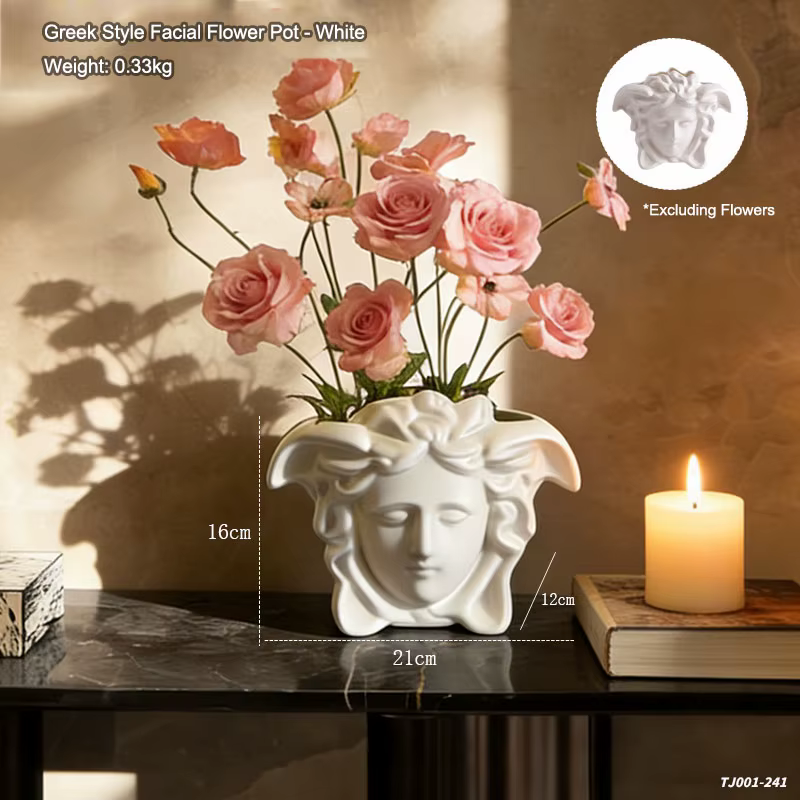 Pot de fleurs de style grec pour l'insertion de fleurs séchées et de fleurs artificielles, décoratio