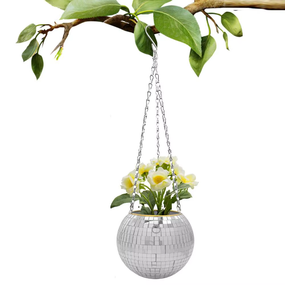 Chang Ball-Pot de fleurs pour plantes d'intérieur, pots de jardinière de style bohème, miroir en UL,