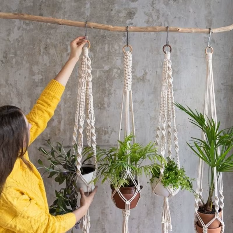 Porte-plante en macramé fait à la main, 100% coton, différents Styles, cintre pour Pot de fleur, pan