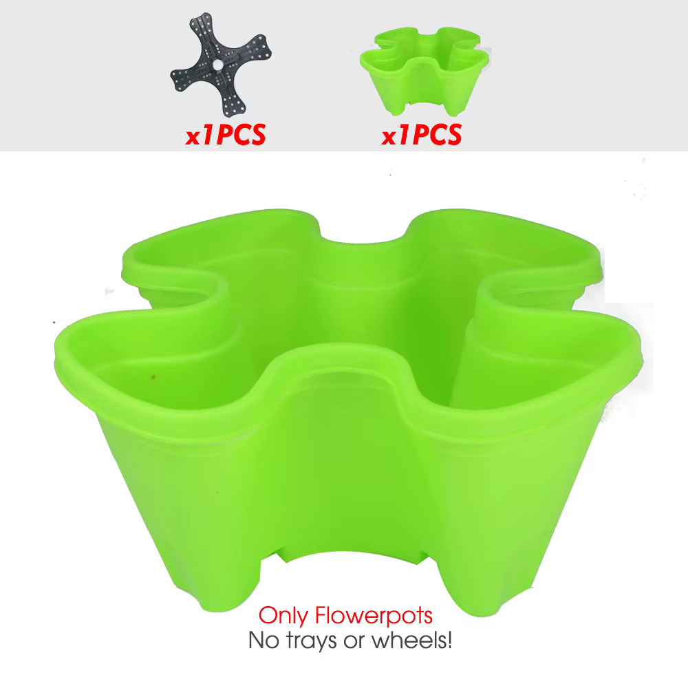 User inière empilable en plastique PP pour plantes d'intérieur et d'extérieur, pot de fleurs vertica