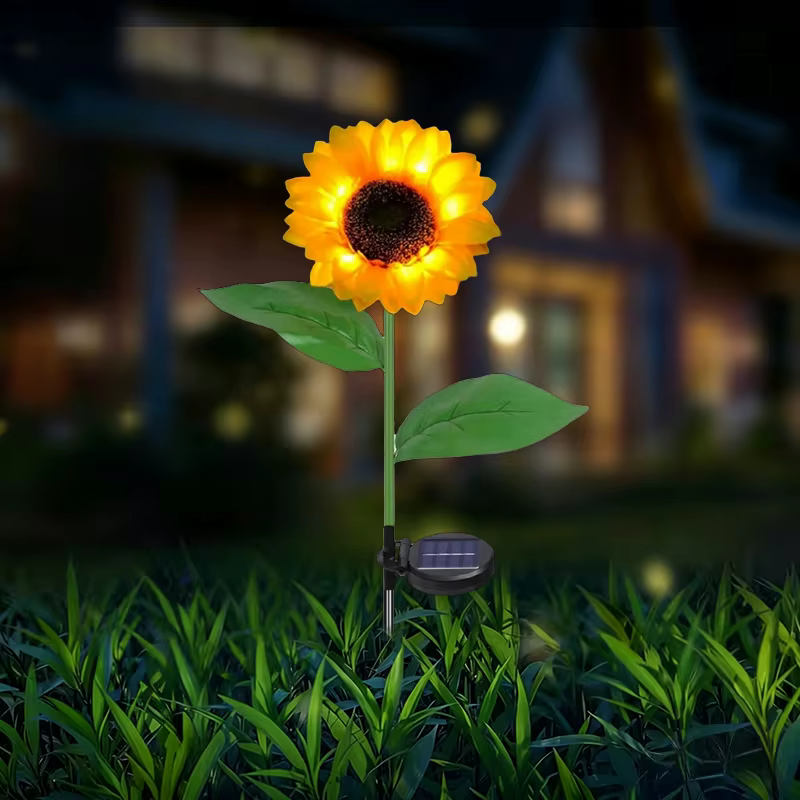 Lampes solaires LED en forme de tournesol, imperméables, pour décoration de jardin, piquets lumineux