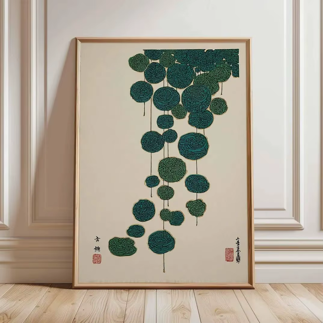 Impression d'art de lotus japonais, art mural zen minimaliste, affiche botanique vintage, décoration