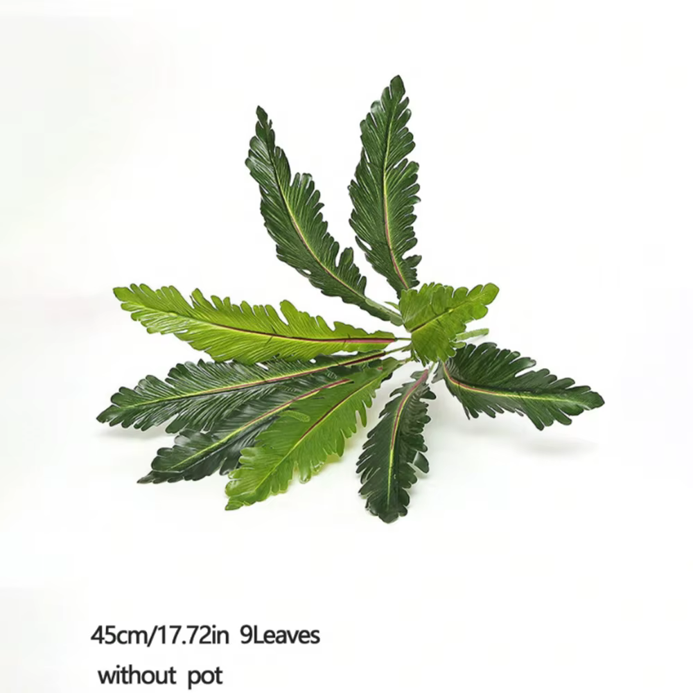 Plantes artificielles de fougère tropicales vertes de 45-50 cm, fausses palmiers persans, feuilles e