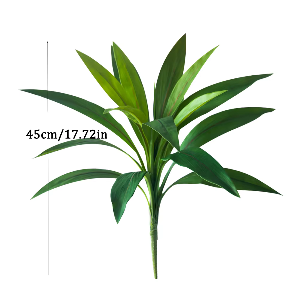 Arbre artificiel Cordyline de 45 cm à 17 feuilles, fausses plantes de palmier, feuilles de Dracaena