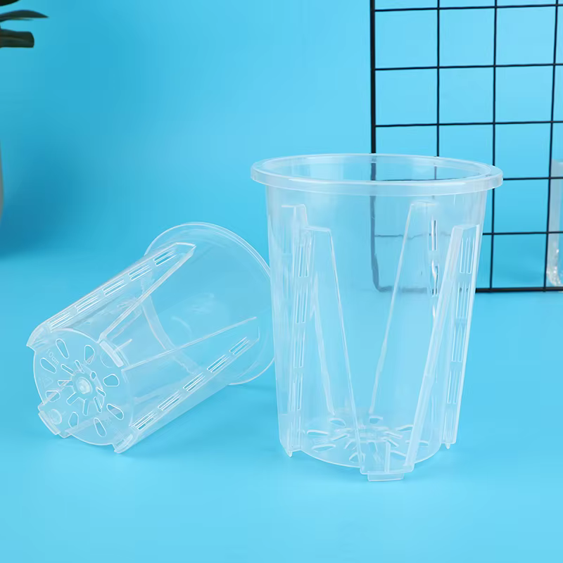 Pot de plante en plastique transparent, porte-fleur cylindrique, plan végétal durable, anti-déformat