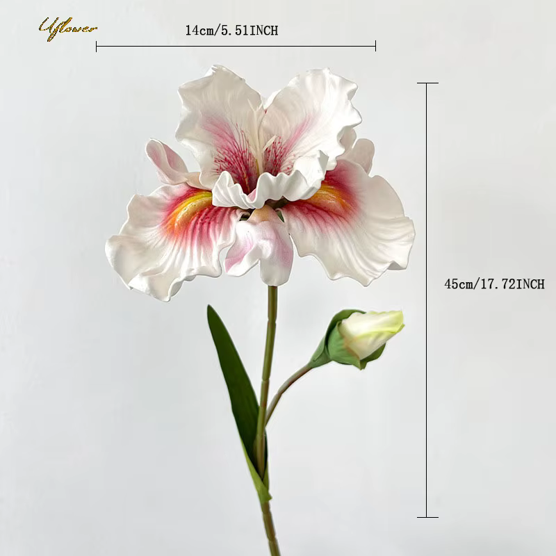 Uflower 45 cm fleur artificielle Rose Bouquet Iris Alice EVA sensation fausse fleur mariage décor à