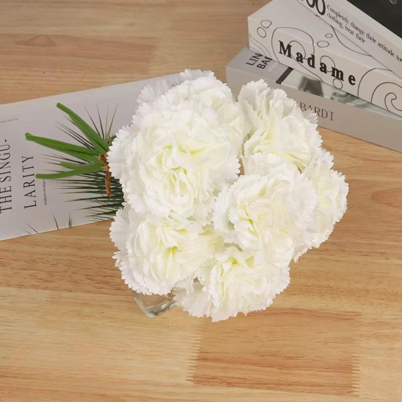 Fleurs de Simulation décoratives de fête Festive, œillets en soie, décoration de mariage, fausse fle