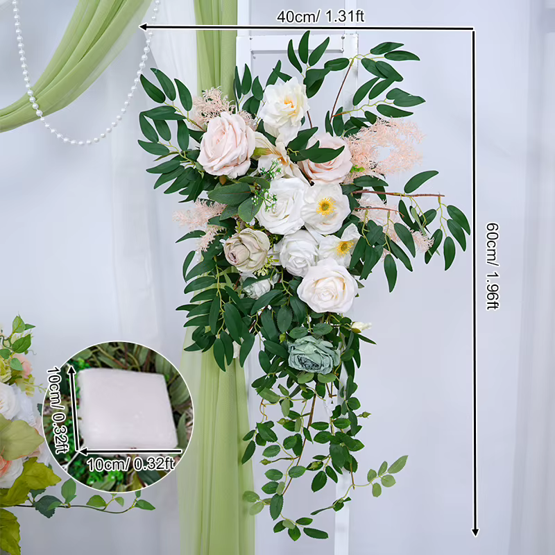 Série Champagne blanc C863910 avec verdure, pour Banquet de mariage, Arrangement floral suspendu, fe