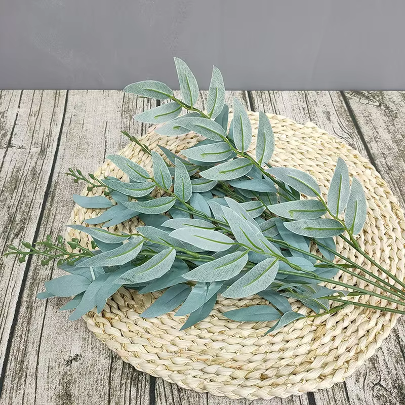 Fleurs Artificielles en Feuilles de Saule, Décoration de Vase de Jardin, de Maison, de Mariage, de i