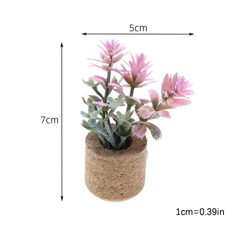 Maison de poupée 1:12, Simulation de plante florale en pot, modèle de maison de poupée, plantes vert