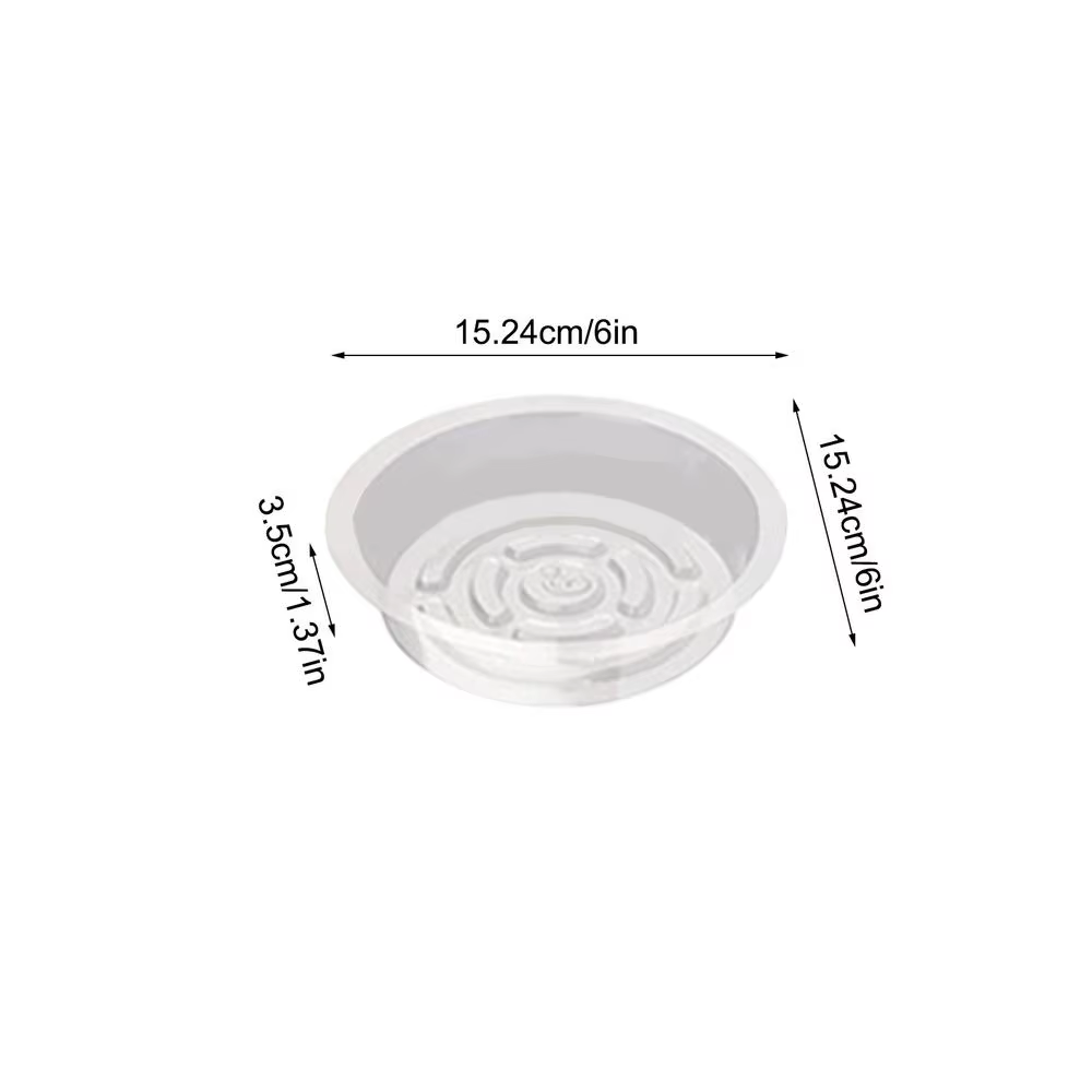 Plateau pour pot de plantes transparent 6/8/10 pouces, soucoupes en plastique pour plantes, plateaux