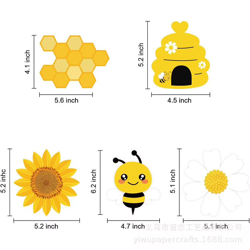 Guirlandes suspendues en spirale, 10 pièces, abeille, miel, tournesol, arrière-plan pour fête d'été,