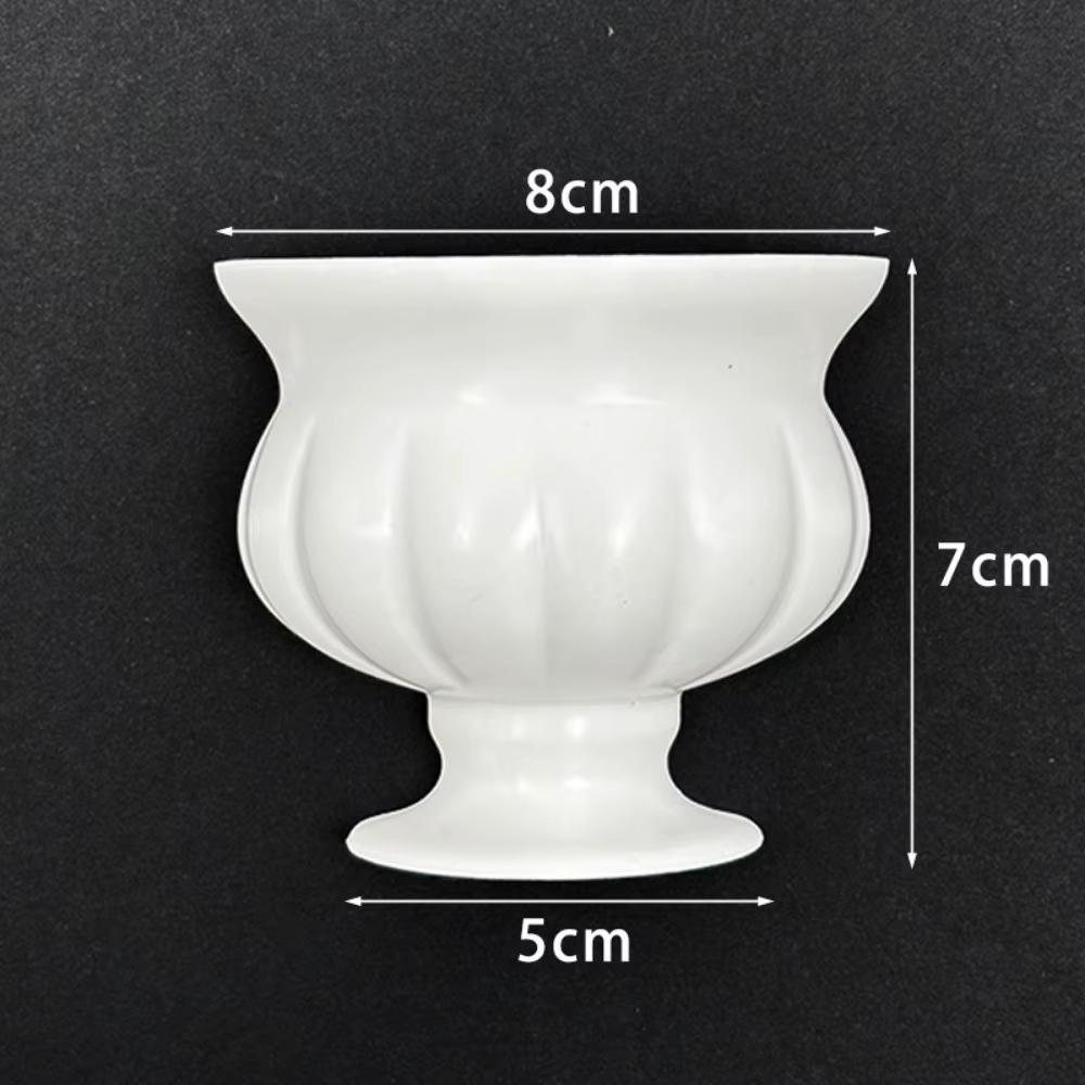 Nouveau vase mural demi-cercle blanc peint à la main, style peinture à l'huile française, pour arran