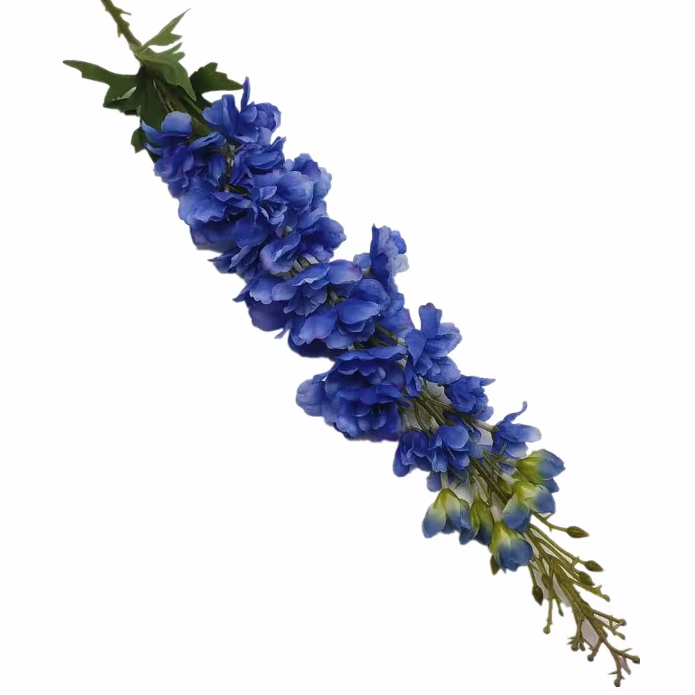 Branche de fleur de Delphinium artificielle avec longue tige simulée plante de Delphinium européenne