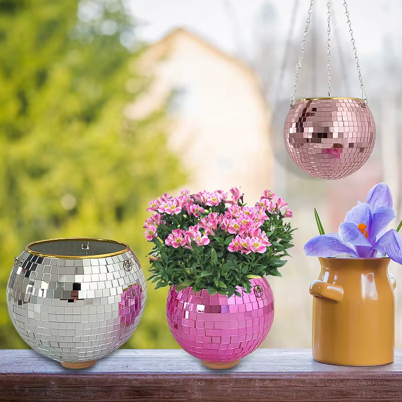 Nouveau Boule Disco suspendue Pot de fleur plantes d'intérieur Style bohème jardinière de fleurs Pot