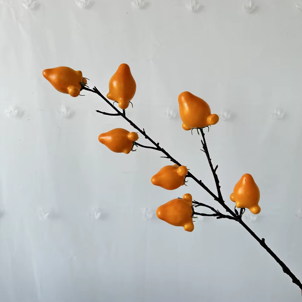 Branches de fruits artificiels réalistes, 7 fruits en mousse, branches de fruits réalistes, orange,