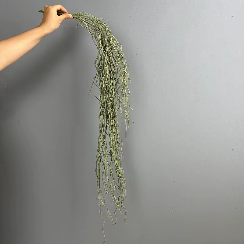 Lot de 4 plantes vertes artificielles de 95 cm en plastique, herbe volante murale, décoration floral