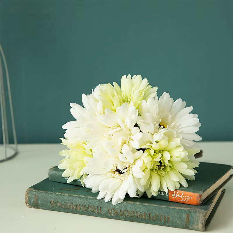Fleurs en soie Gerbera, jardin d'intérieur, décor de faux chrysanthème, bouquet de mariée de mariage