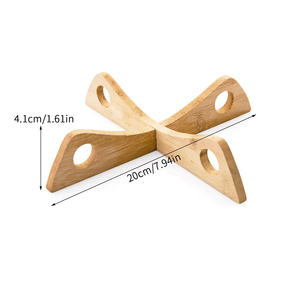 Support de Pot croisé en bambou, 1 pièce, support de casserole, isolation thermique, Anti-chaleur, p
