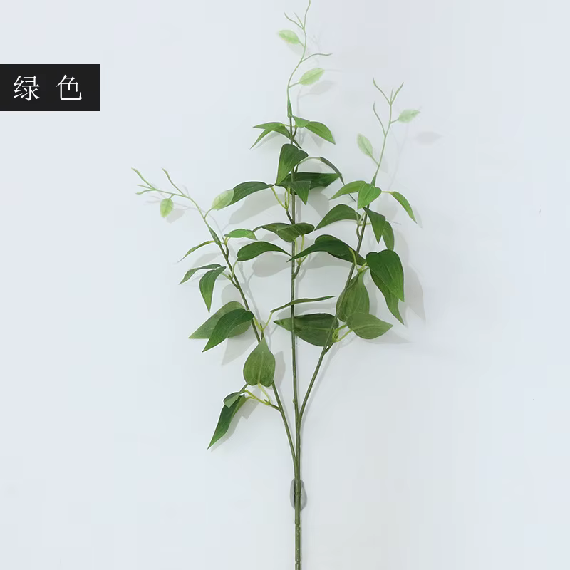 Feuilles d'alématite artificielles, 5 pièces, fausses plantes vertes, décoration murale en rotin pou