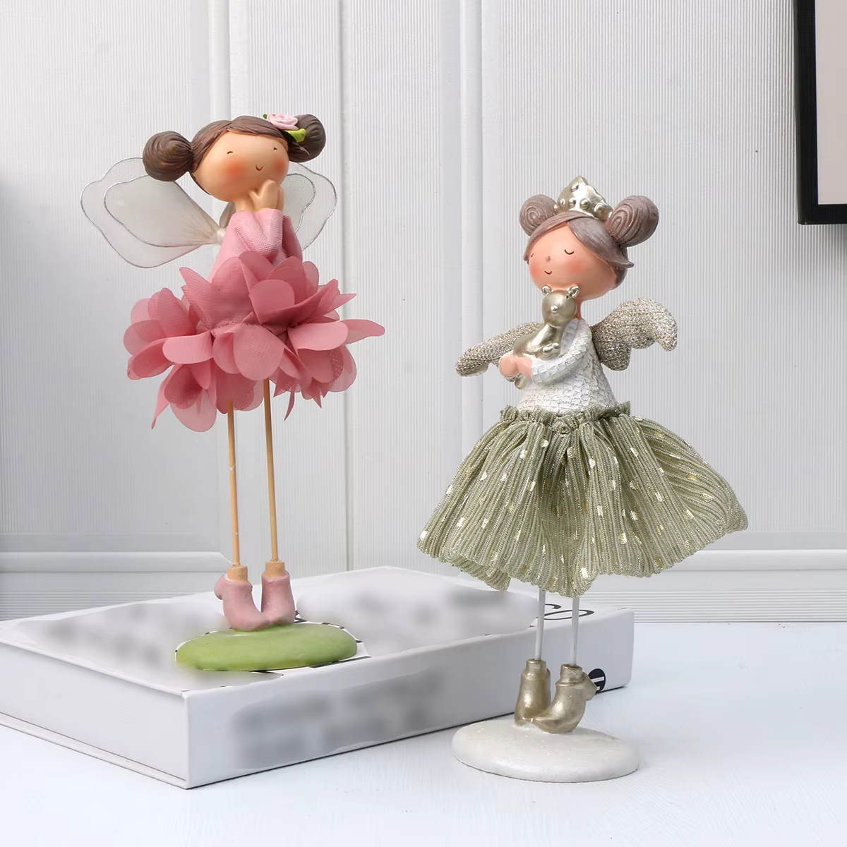 1pc Muppet fleur fée petite fille elfe ange ornement poupée, Anime dessin animé tissu décorations, p