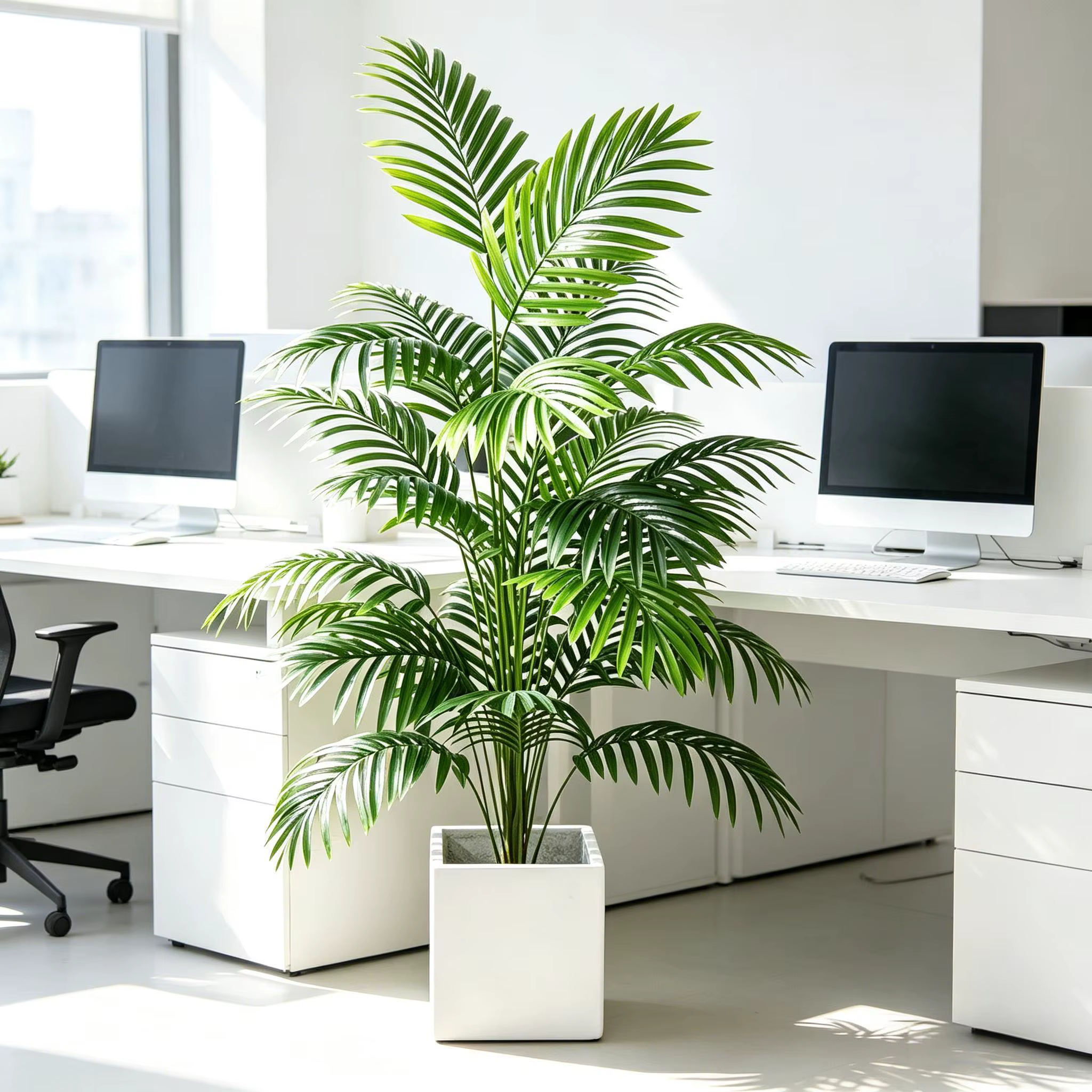 Bonsaï artificiel en pot Areca Palm, plante verte en plastique pour la décoration de la maison, de l