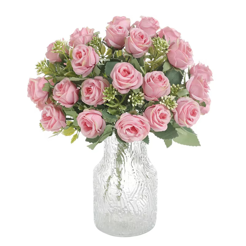 Bouquet de roses artificielles en soie, fausses fleurs pour décoration de maison, Table de mariage, 