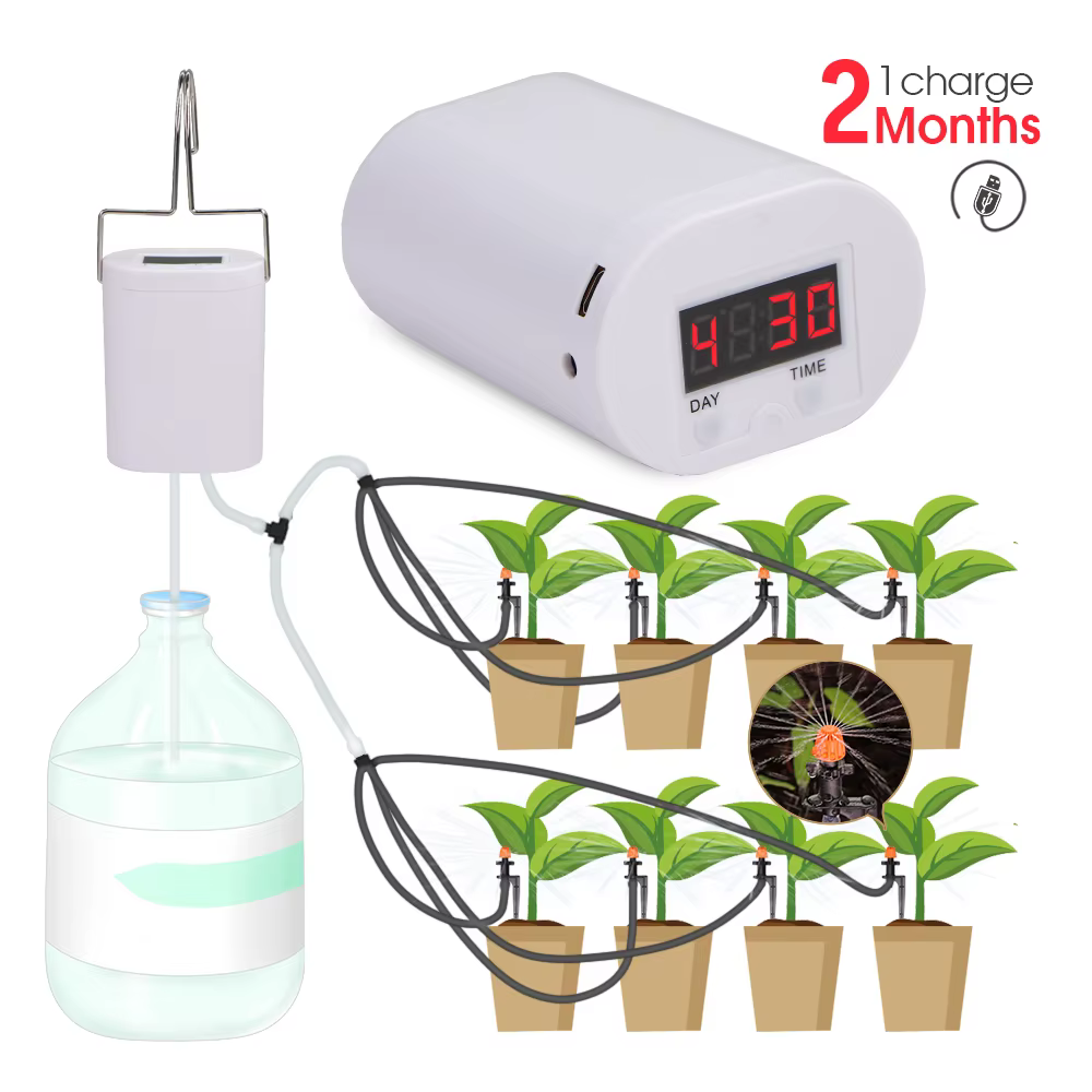 Pompe minuterie arrosage Kit d'irrigation pour balcon plantes d'intérieur bonsaï 2/4/8 goutteurs Mic