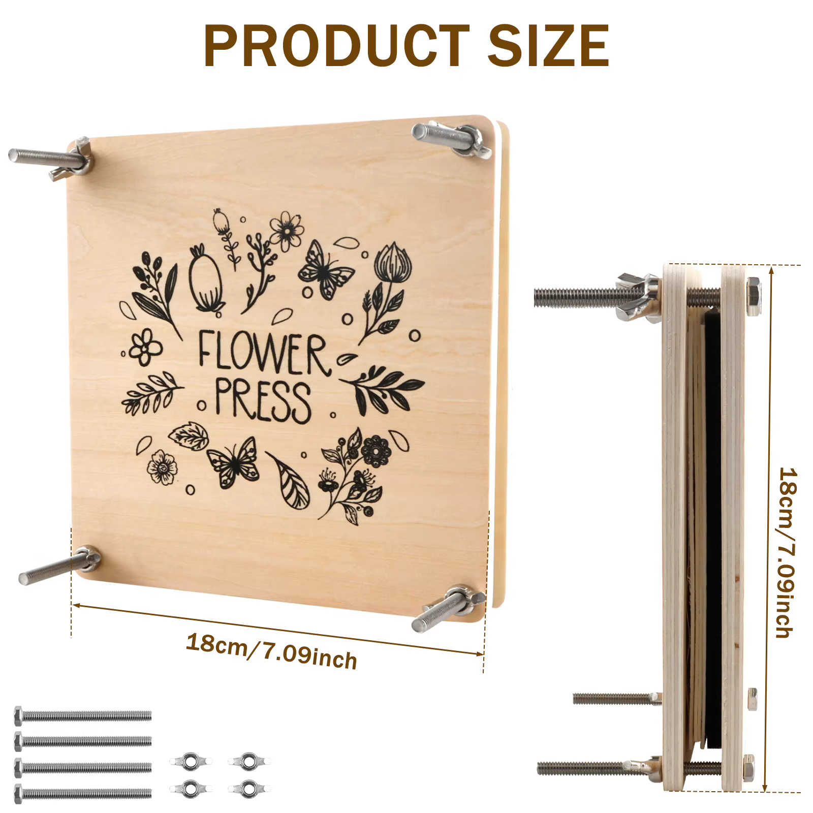 Kit de presse à fleurs professionnel en bois, Kit de presse à feuilles de fleurs, Kit de conservatio
