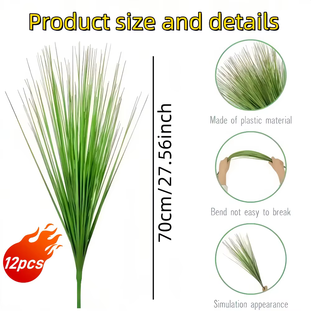 Gramme d'oignon artificielle 70CM, 12 pièces, grandes fausses plantes vertes pour bricolage, lieu de