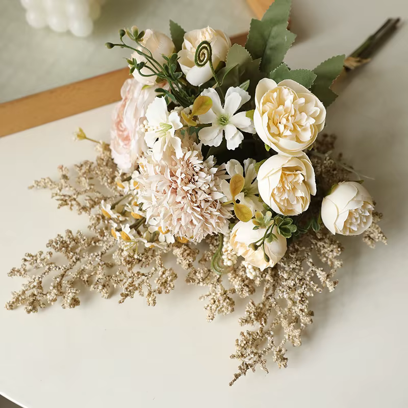 41CM Jiao Bian Lu Lian Qing Ren Cao faux Bouquet de fleurs rétro décoration de la maison Bouquet de