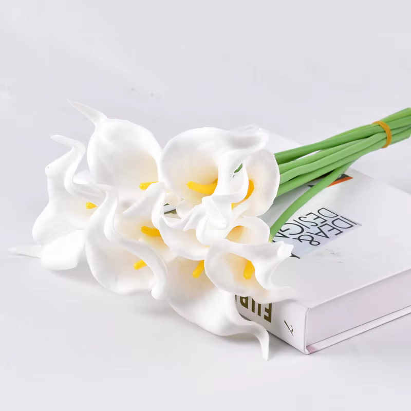 Bouquet de fleurs artificielles de lys calla, bouquet de mariage, décoration florale pour la maison,