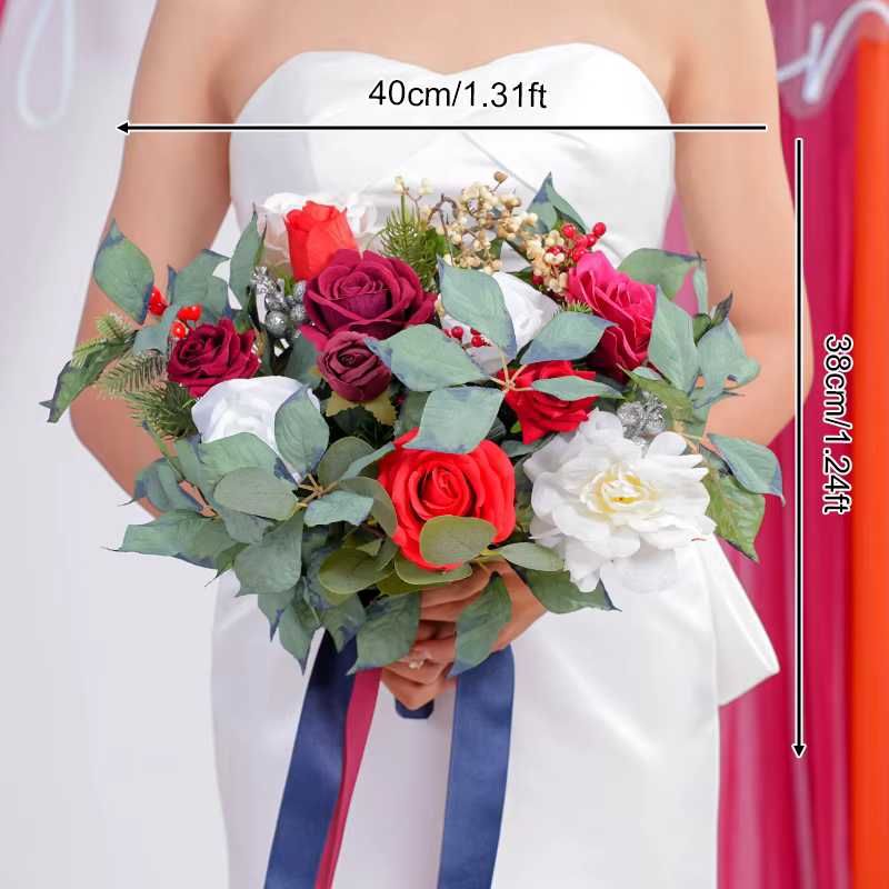 Bouquet de fleurs à main série noël A866204, accessoires d'arrangement Floral de mariée, fournitures
