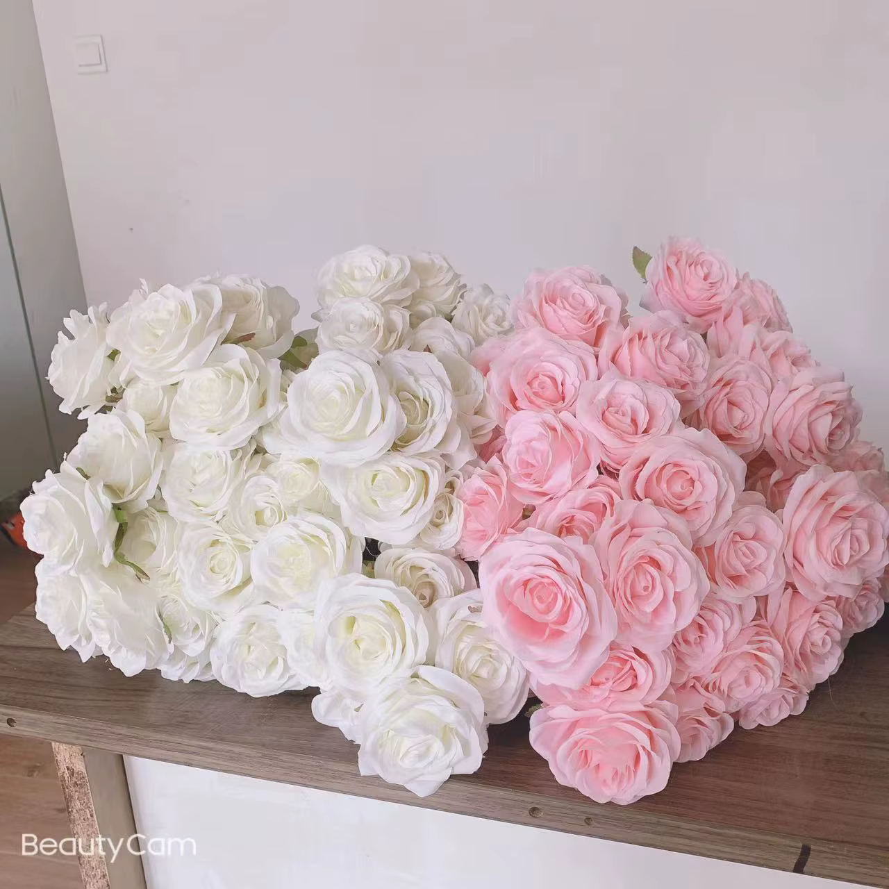 Bouquet de roses artificielles à 9 têtes, décor de roses de mariage, affichage de scène, cadeau Flor