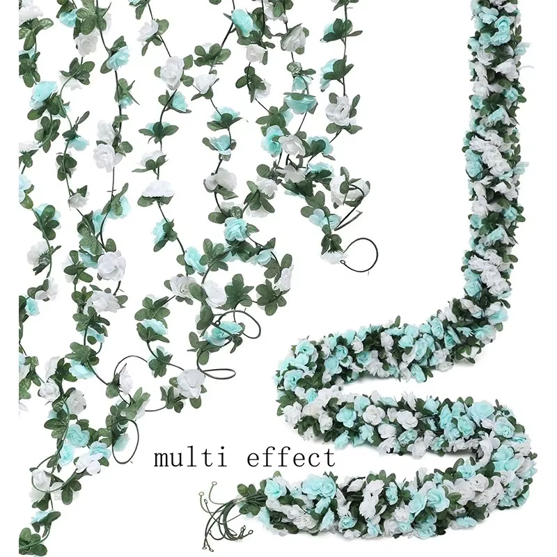 250 CM de fleurs artificielles en rose pour la décoration de mariage, de la maison, de la salle, du