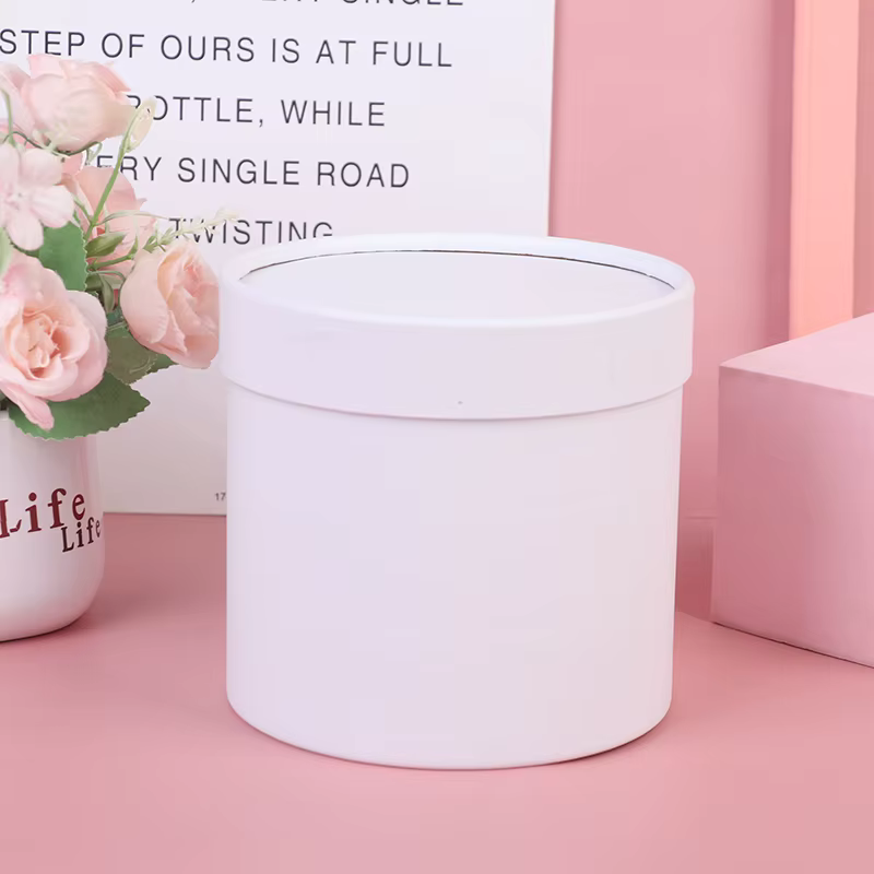 Boîte à fleurs ronde 12x12cm, boîte cadeau pour bouquet de fleurs préservées, boîte élégante pour ma