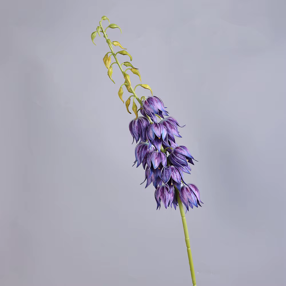 Tige d'orchidée cloche artificielle en forme de yucca, toucher réaliste, branche de fleur de yucca e