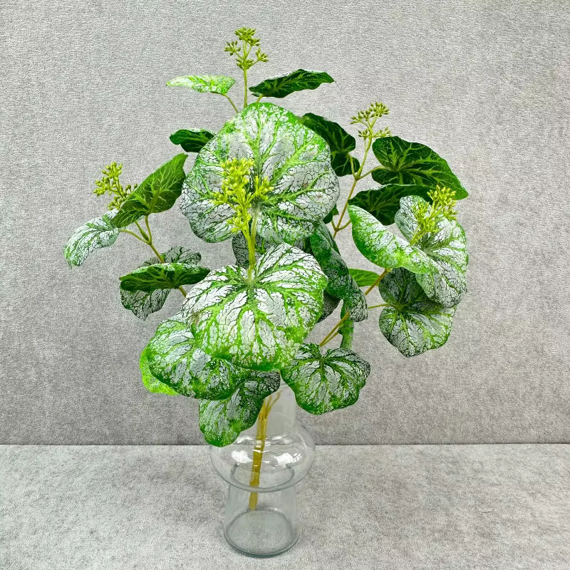 10 pièces de feuilles de bégonia en soie pour mariage, plantes artificielles, décoratives pour audit