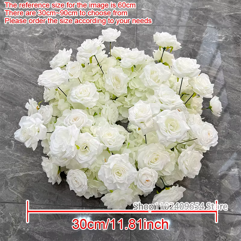 Arrangement floral 5D en pompons de roses et orchidées blanches pour arche de mariage, décoration en