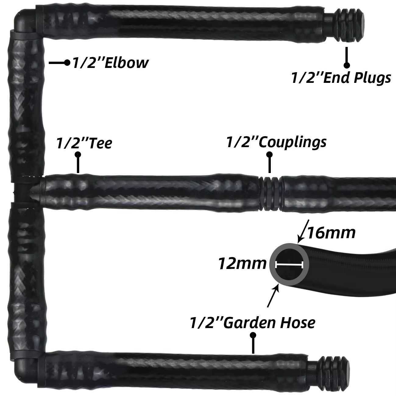 SPRYCLE 10 pièces 16mm raccords connecteur droit Micro Irrigation goutte à goutte 1/2 ''PE tuyau tuy