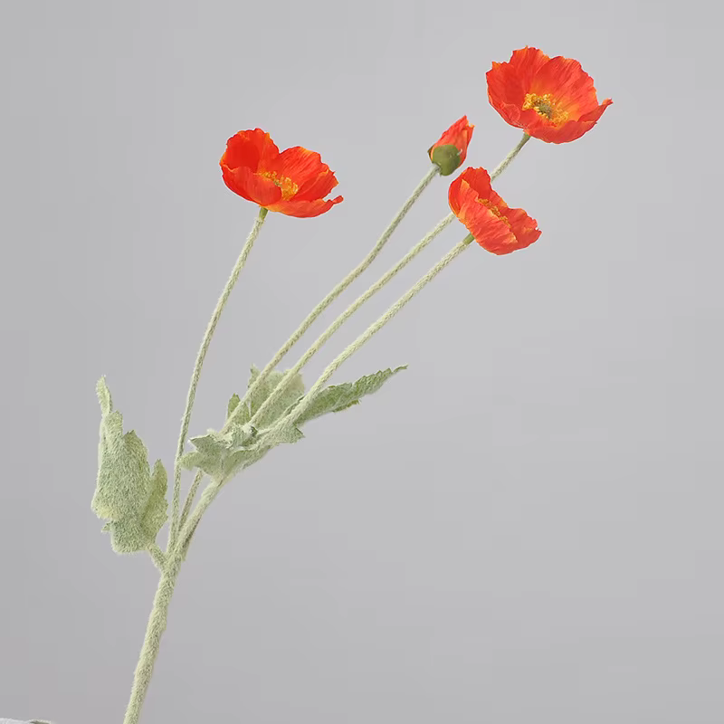 1 pièces fleur artificielle soie maïs coquelicot 53cm vraie touche fausse plante pour décoration de 